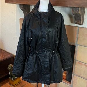 Whistles Wilmer Black Waxy Parka, size M